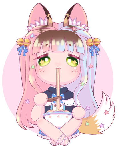 Nini with ramen by XiiaLiaVT