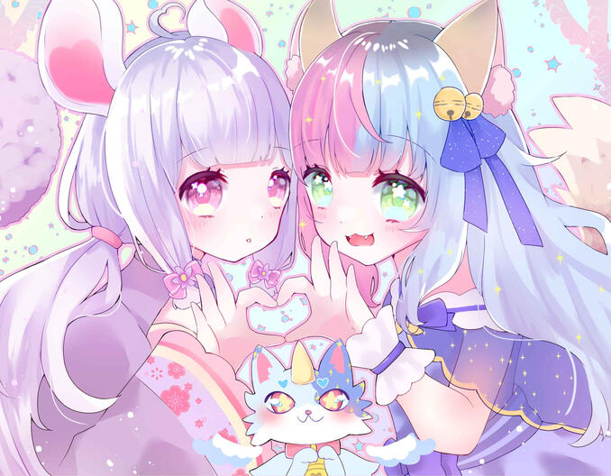Nini and Chiai by nekomuxx